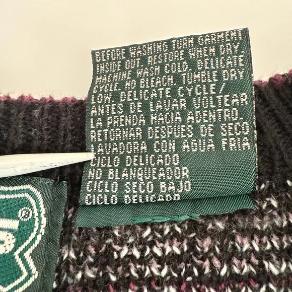 90s Campus Sweater Bold Blue, Black and Burgundy Crew Neck Vintage - Picture 6 of 10